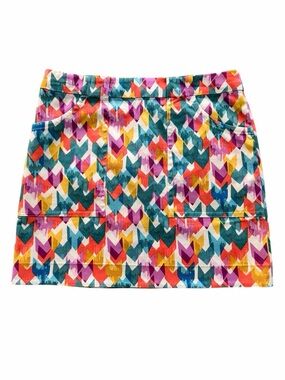 Kate Spade Saturday Multicolor Chevron Retro Print Mini Skirt NEW